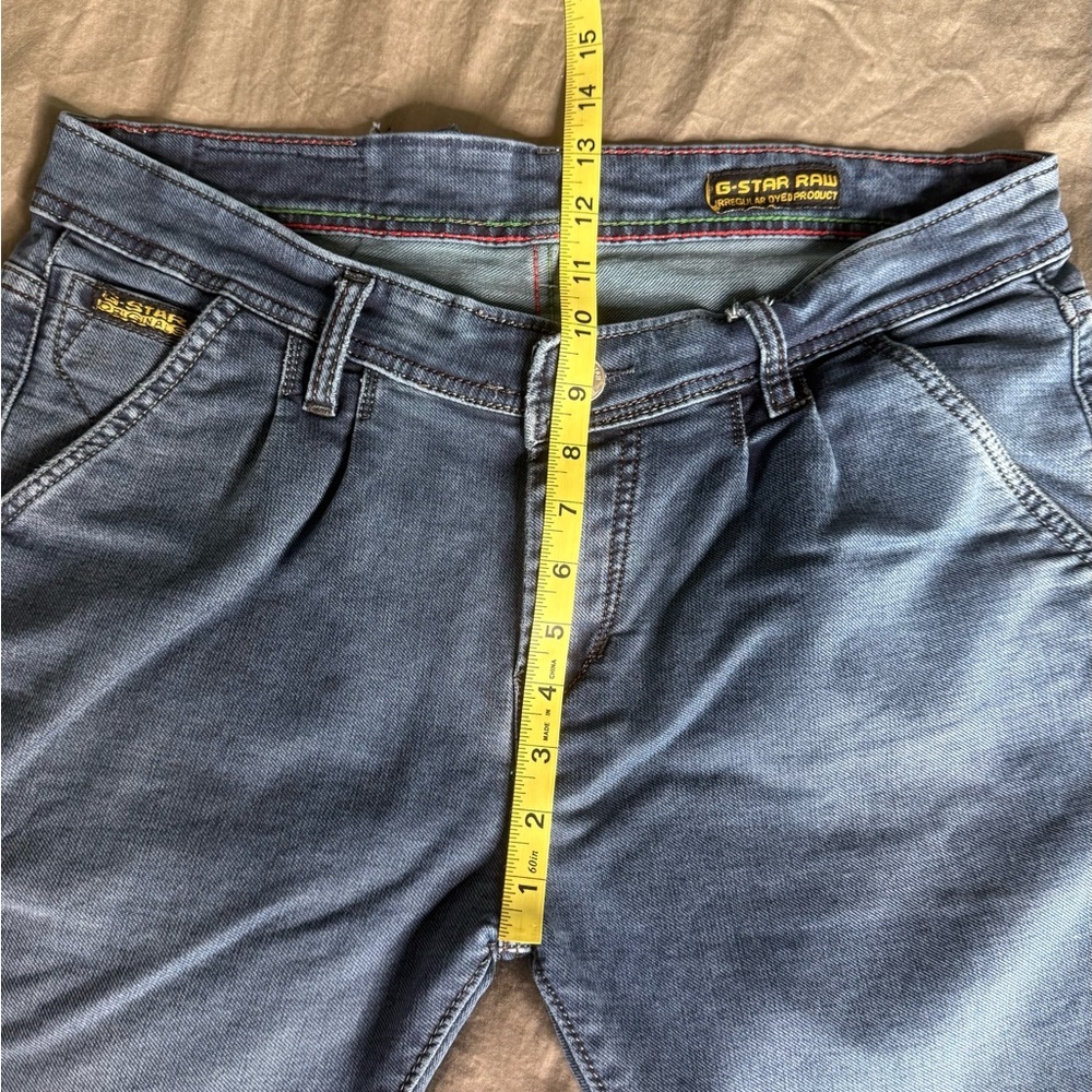 G-STAR RAW Men’s Skinny Jeans Dark Blue w/ Pleated Moto Detail Size 36 Denim Y2K - Picture 8 of 15